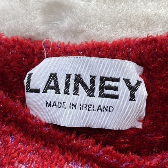 Lainey Keogh Made in Ireland Red Cashmere Sweater Size Medium/Large - Picture 5 of 9